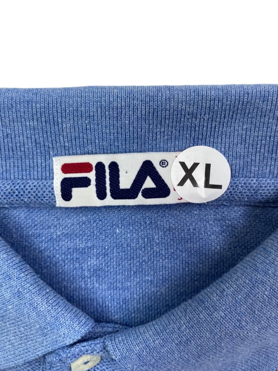 FILA VINTAGE POLO SHIRT WITH LOGO BLUE MEN'S XL