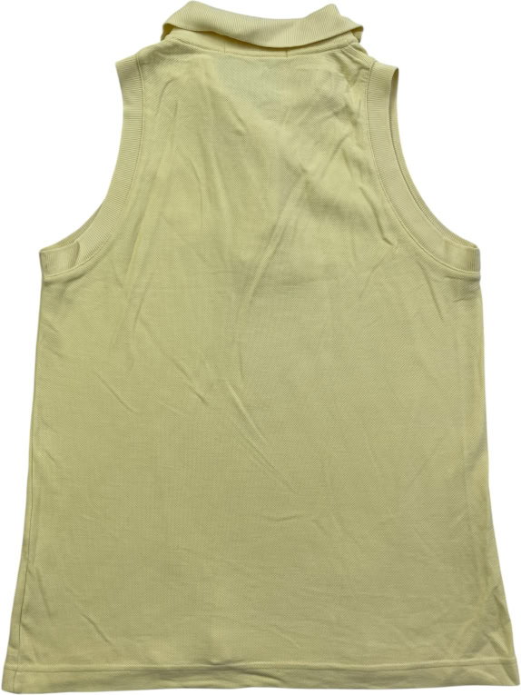 Fila Sleeveless Polo T-Shirt Classic Logo Yellow WOMENS M