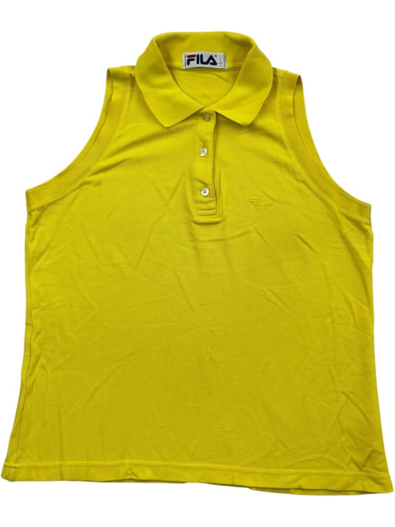 Fila Polo Sleeveless T-Shirt Vintage Logo Κίτρινο ΓΥΝΑΙΚΕΙΟ S