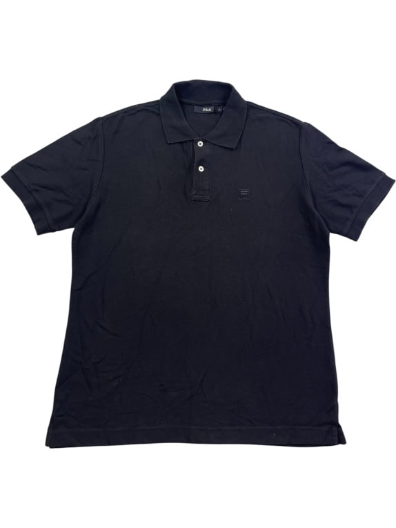 FILA Polo T-Shirt Logo Nero UNISEX L