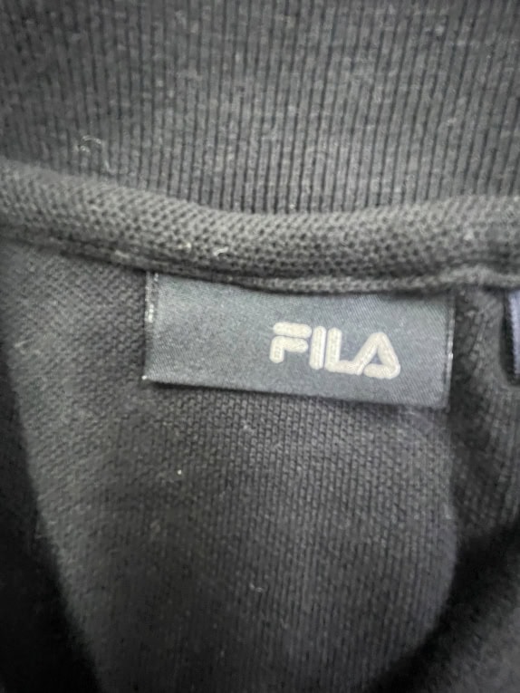 FILA Polo T-Shirt Logo Nero UNISEX L