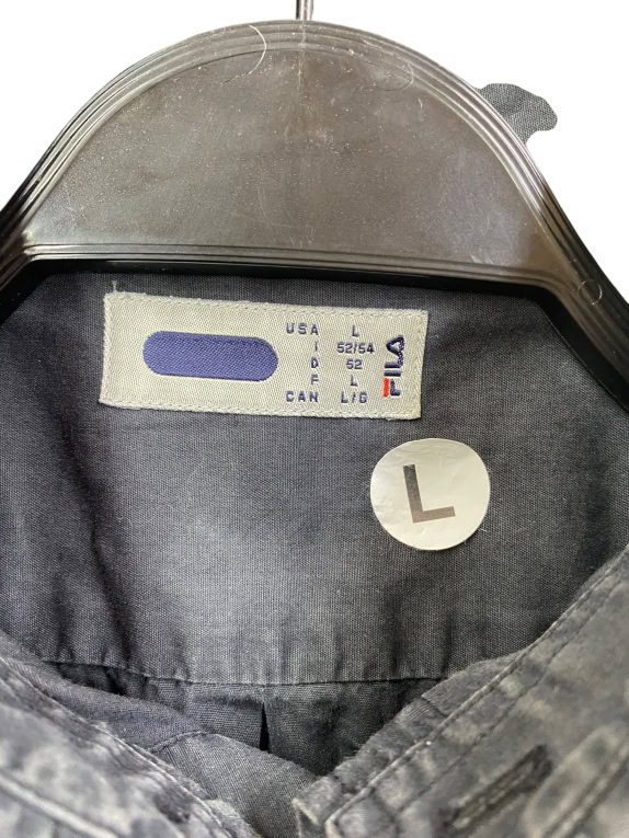 FILA Πουκάμισο Vintage με Λογότυπο Μαύρο Ανδρικό L