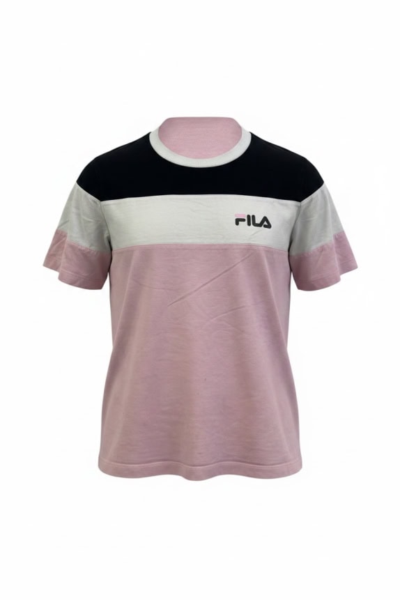 Fila T-shirt Colorblock Ροζ / Λευκό / Μαύρο