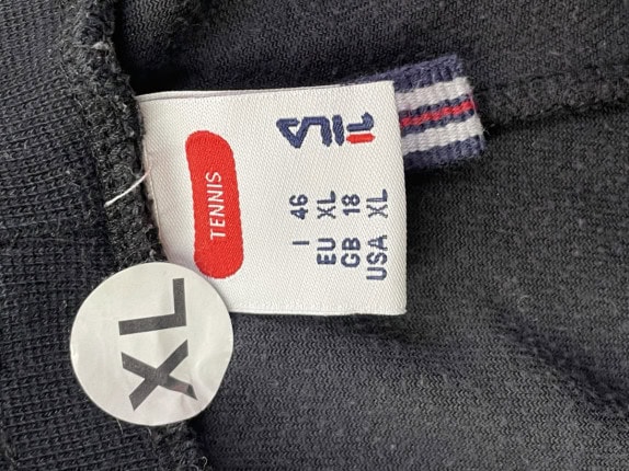 FILA PANTALONI TUTA VELLUTO NERO UOMO PRE OWNED XL