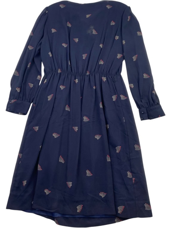 FIORELLA RUBINO DRESS RETRO NAVY WOMEN PRE OWNED L
