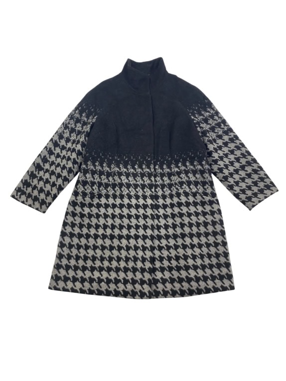 Fiorella Rubino Cappotto Vintage Pied-de-poule Logo Nero/Grigio Donna L