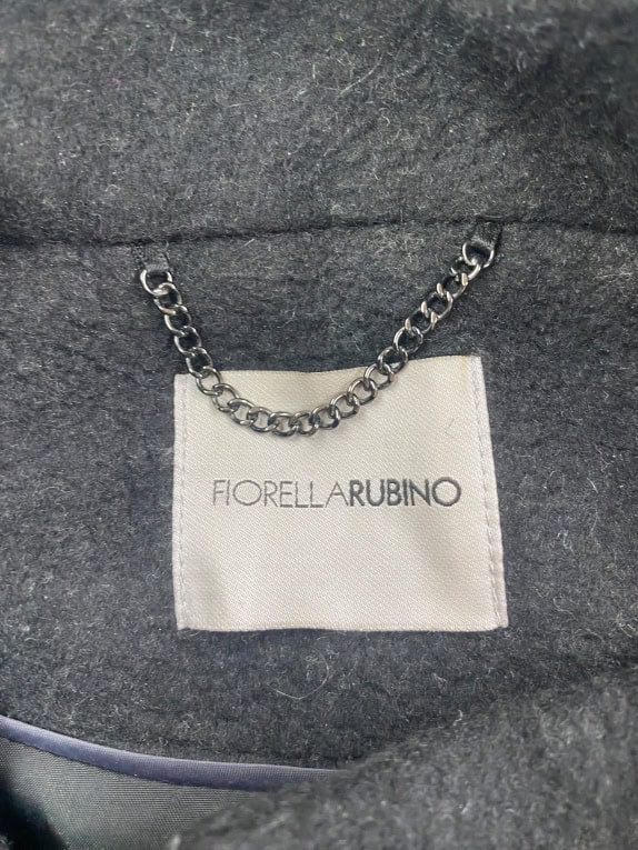 Fiorella Rubino Cappotto Vintage Pied-de-poule Logo Nero/Grigio Donna L