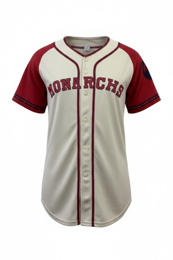 FOX SPORTS BASEBALL JERSEY COLLEGIATE ΚΡΕΜ ΚΟΚΚΙΝΟ UNISEX PRE OWNED M