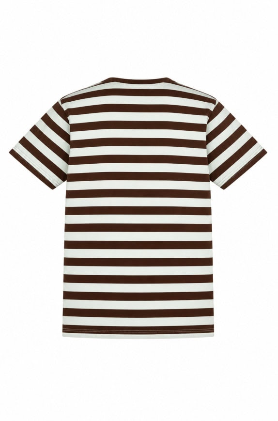 FRED PERRY ΓΚΡΙ ΡΙΓΕ T SHIRT RETRO ΚΑΦΕ ΑΝΤΡΙΚΟ PRE OWNED