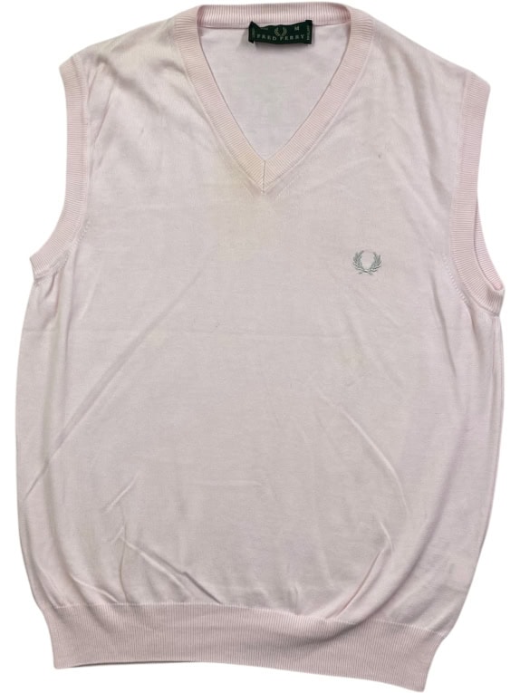 Fred Perry Knit Vest Classic Laurel Logo Ροζ Ανοιχτό Ανδρικό M