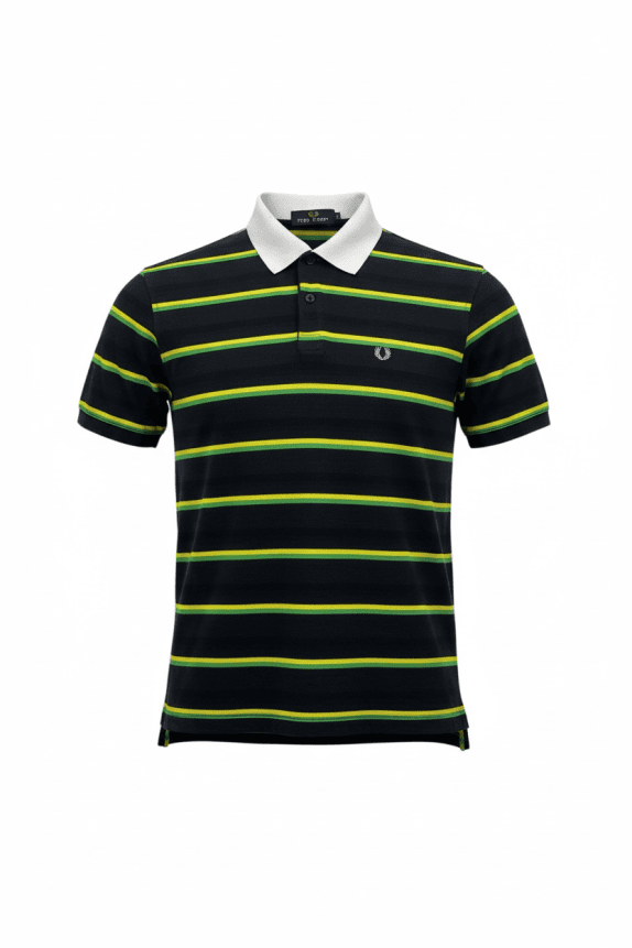 FRED PERRY ΜΠΛΟΥΖΑ POLO STRIPED LOGO ΜΑΥΡΟ UNISEX L