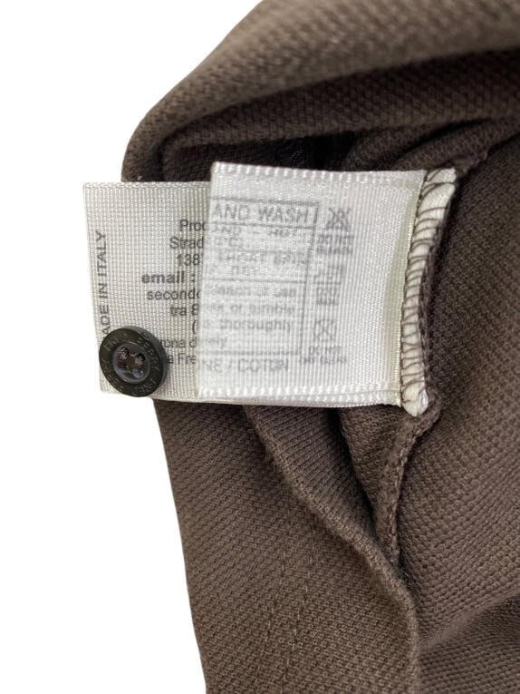 FRED PERRY Polo a maniche lunghe con logo marrone da uomo M