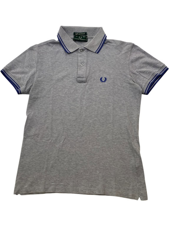 FRED PERRY POLO SHIRT MINIMAL ΓΚΡΙ ΑΝΤΡΙΚΟ PRE OWNED S