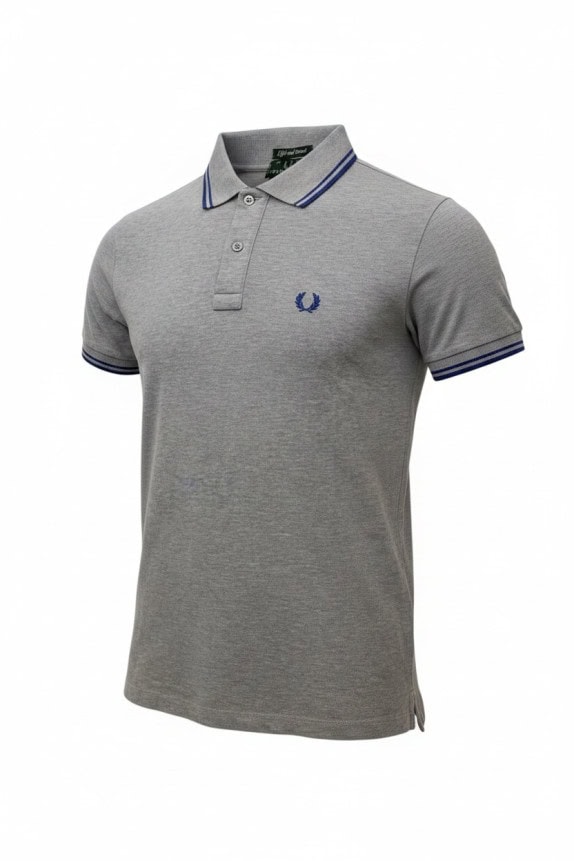 FRED PERRY POLO SHIRT MINIMAL GRIGIO UOMO PRE OWNED S