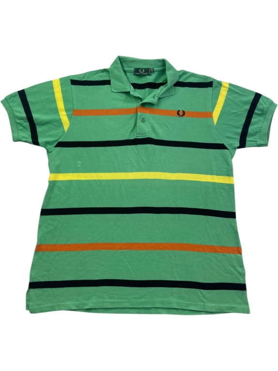 FRED PERRY POLO SHIRT RETRO VERDE UOMO PRE OWNED M