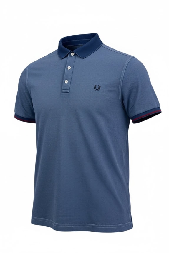 FRED PERRY Polo T-Shirt Logo Μπλε UNISEX S
