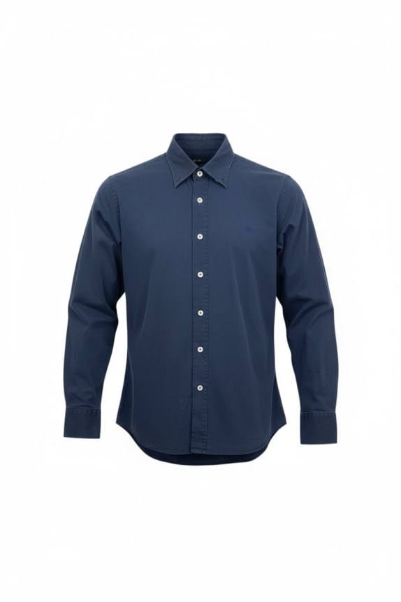 FRED PERRY Camicia Slim Fit con Logo Ricamato Blu da Uomo M