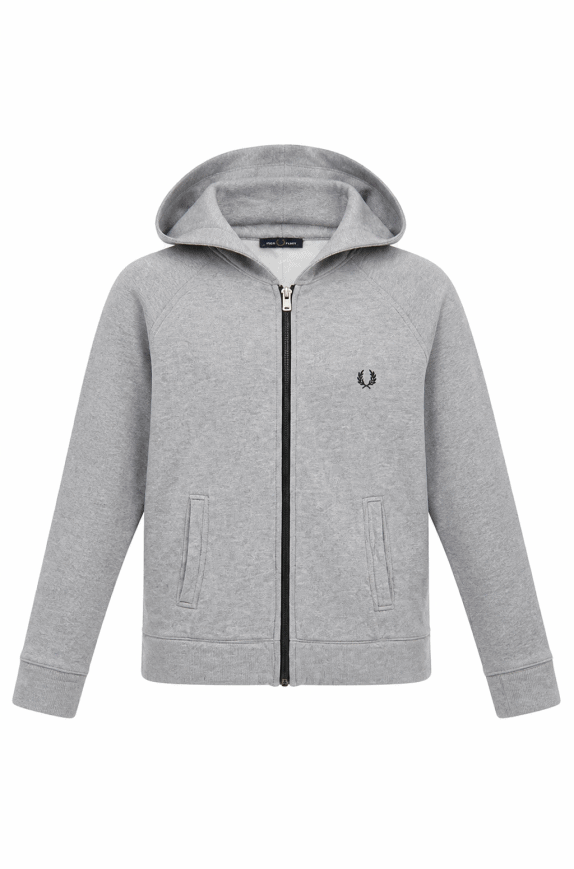 FRED PERRY ZIP HOODIE MINIMAL ΓΚΡΙ ΑΝΤΡΙΚΟ PRE OWNED S