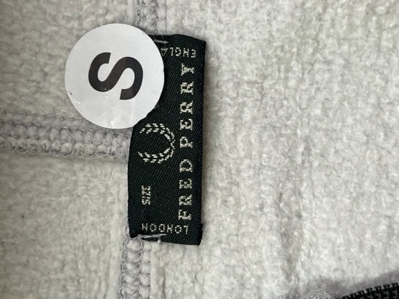 FRED PERRY ZIP HOODIE MINIMAL GREY MEN PRE OWNED S