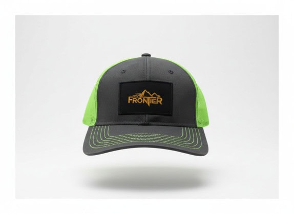 FRONTIER TRUCKER HAT MESH BLACK GREEN MALE PRE OWNED