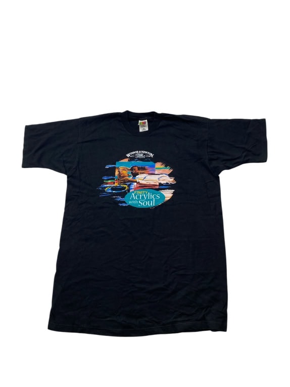 Fruit of the Loom T-shirt grafica in cotone pesante nero unisex XL