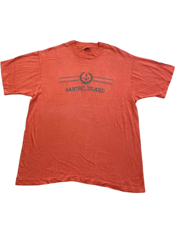 FRUIT OF THE LOOM T-SHIRT 90s SANIBEL ISLAND LOGO ΠΟΡΤΟΚΑΛΙ UNISEX L
