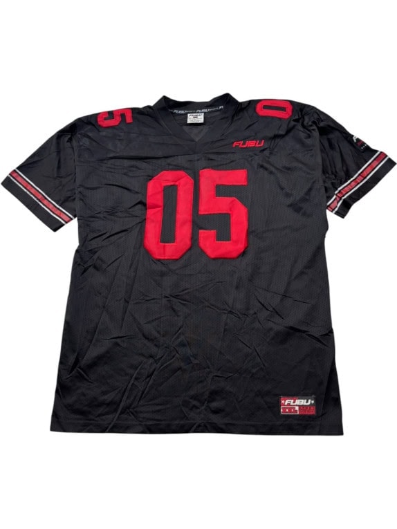FUBU FOOTBALL JERSEY ATHLETIC STREETWEAR NERO UOMO PRE OWNED XL