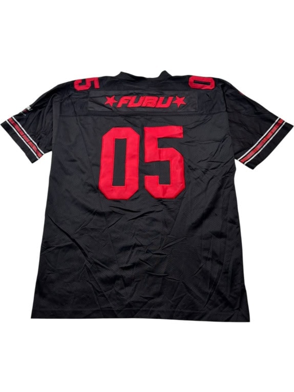 FUBU FOOTBALL JERSEY ATHLETIC STREETWEAR NERO UOMO PRE OWNED XL