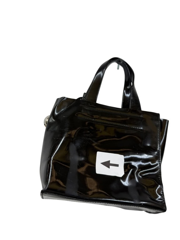 Furla δερμάτινη τσάντα χειρός patent vintage μαύρο ΓΥΝΑΙΚΕΙΟ one size pre-owned