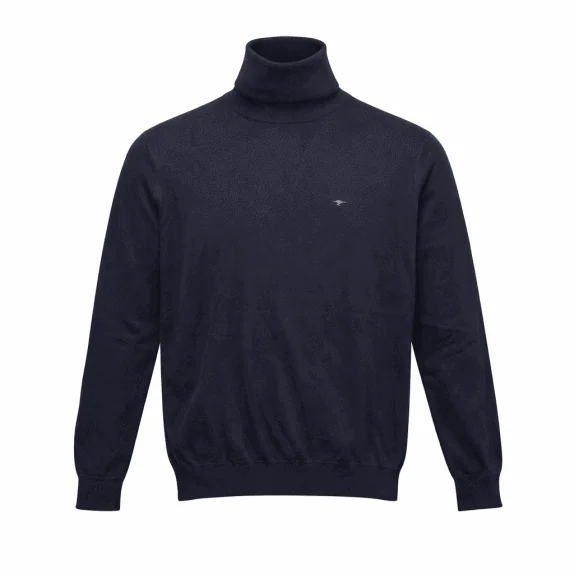 Fynch-Hatton Maglia lavorata a maglia a collo alto nera da uomo XL