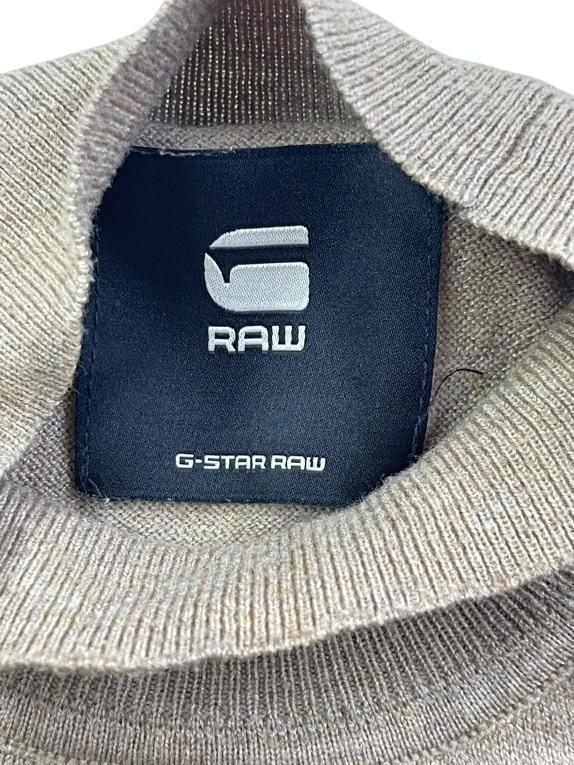 G-Star RAW Ανδρικό Πλεκτό Πουλόβερ Ζιβάγκο Beige Size L