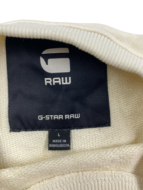 G-Star Raw Φούτερ Crewneck Casual Λογότυπο Εκρού Ανδρικό L