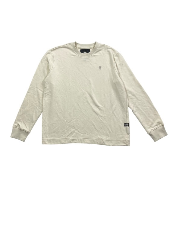 G-Star Raw Φούτερ Crewneck Casual Λογότυπο Εκρού Ανδρικό L