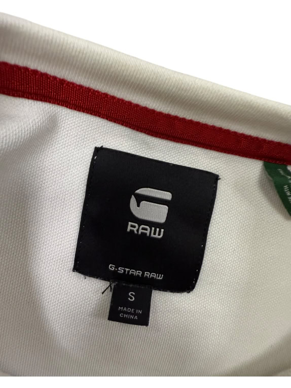 G-STAR RAW CREWNECK SWEATSHIRT OFF-WHITE WITH SCRIPT LOGO - S