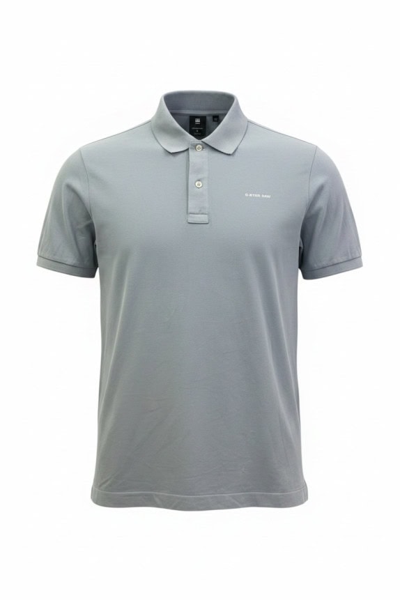 G STAR RAW POLO SHIRT MINIMAL LIGHT GREY MENS PRE OWNED L