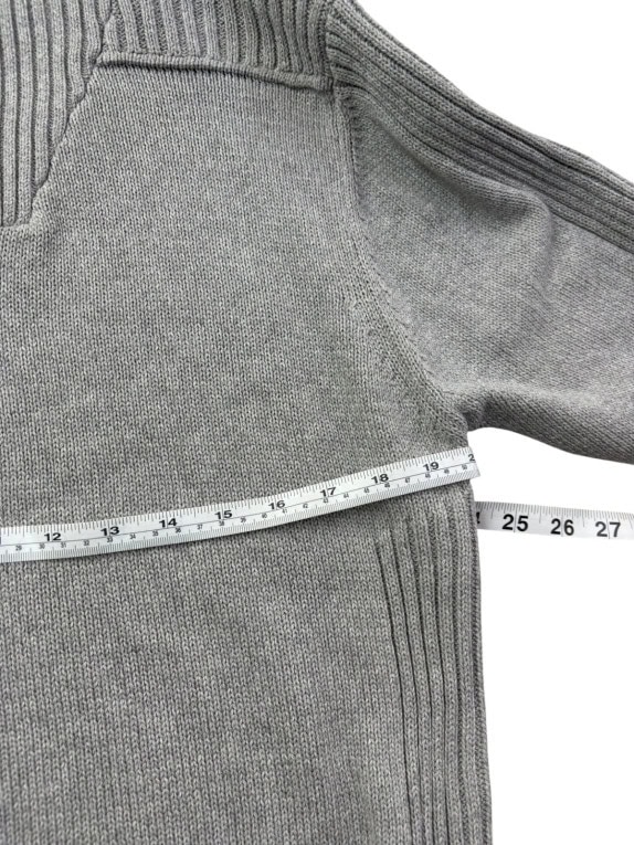 G STAR RAW HALF ZIP KNIT SWEATER MINIMAL GREY MENS PRE OWNED L