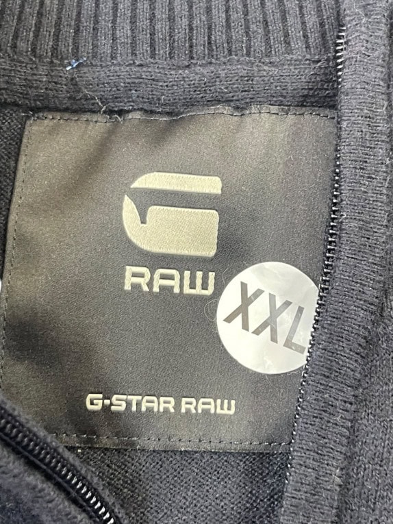 G STAR RAW HALF ZIP SWEATER MINIMAL NAVY MENS PRE OWNED XXL