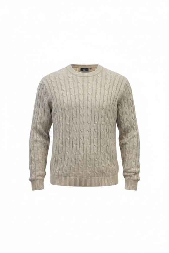 G STAR RAW ΠΛΕΚΤΟ ΠΟΥΛΟΒΕΡ CABLE KNIT BEIGE ΑΝΤΡΙΚΟ PRE OWNED L