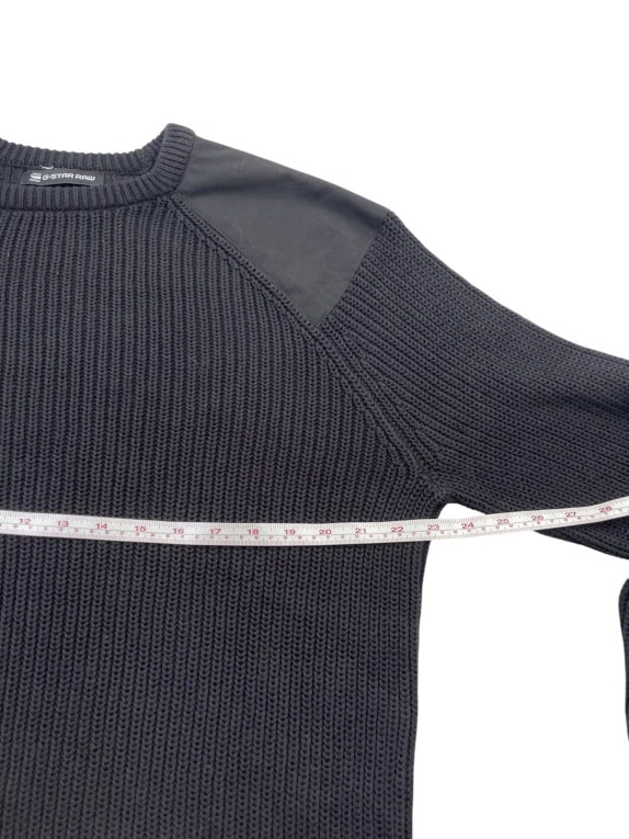 G STAR RAW KNIT SWEATER MINIMAL BLACK MENS PRE OWNED L