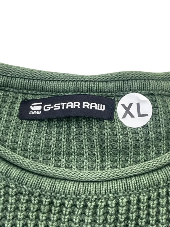 G STAR RAW KNIT SWEATER MINIMAL OLIVE GREEN MENS PRE OWNED XL