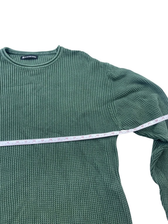 G STAR RAW KNIT SWEATER MINIMAL OLIVE GREEN MENS PRE OWNED XL