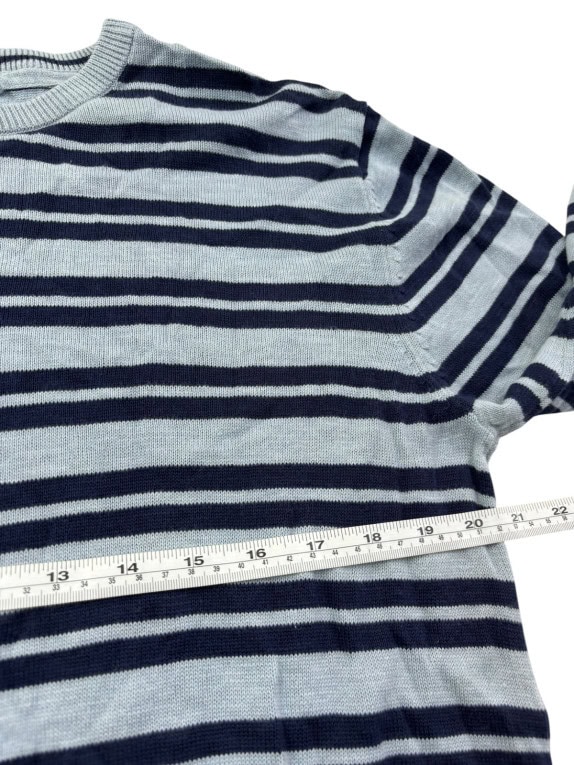 G STAR RAW MAGLIONE IN MAGLIA RIGATO AZZURRO NAVY UOMO PRE OWNED L