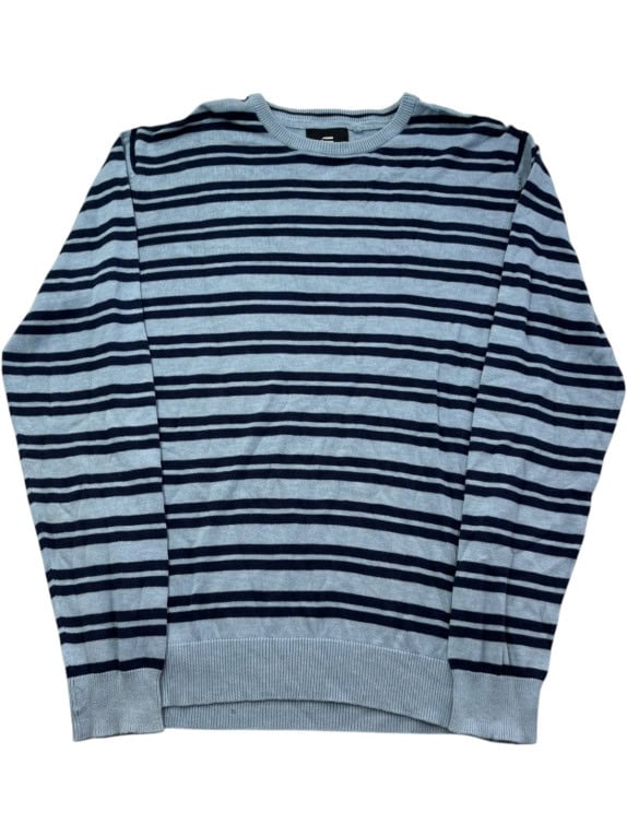 G STAR RAW MAGLIONE IN MAGLIA RIGATO AZZURRO NAVY UOMO PRE OWNED L