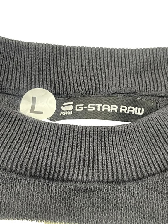 G STAR RAW ΠΛΕΚΤΟ ΠΟΥΛΟΒΕΡ ΡΙΓΕ NAVY ΜΠΕΖ ΑΝΤΡΙΚΟ PRE OWNED L