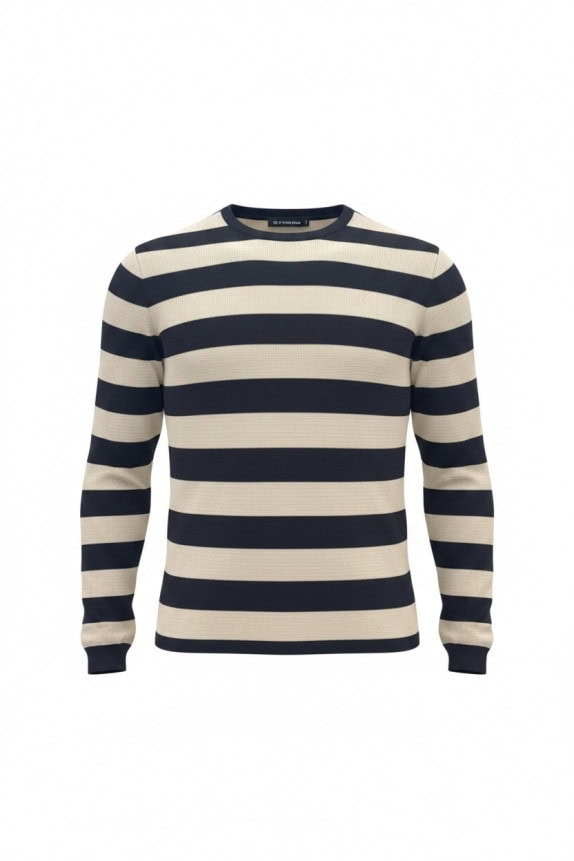 G STAR RAW MAGLIONE IN MAGLIA RIGATO NAVY BEIGE UOMO PRE OWNED L