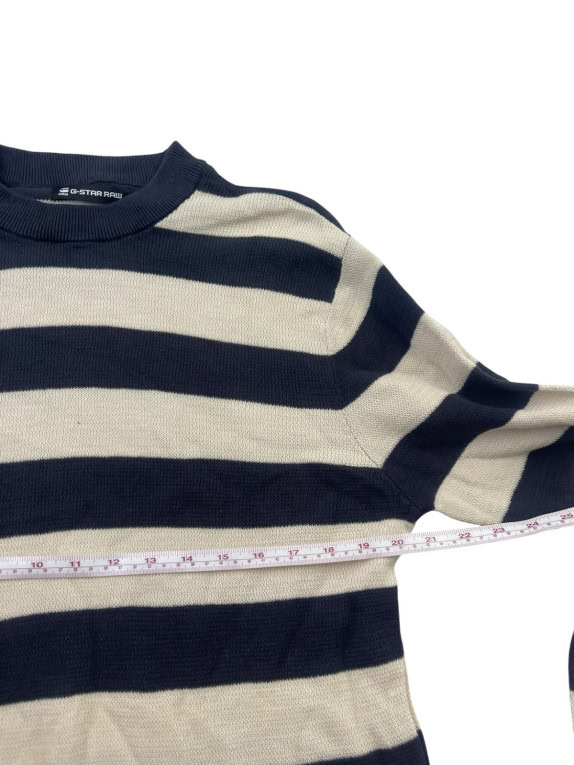 G STAR RAW ΠΛΕΚΤΟ ΠΟΥΛΟΒΕΡ ΡΙΓΕ NAVY ΜΠΕΖ ΑΝΤΡΙΚΟ PRE OWNED L