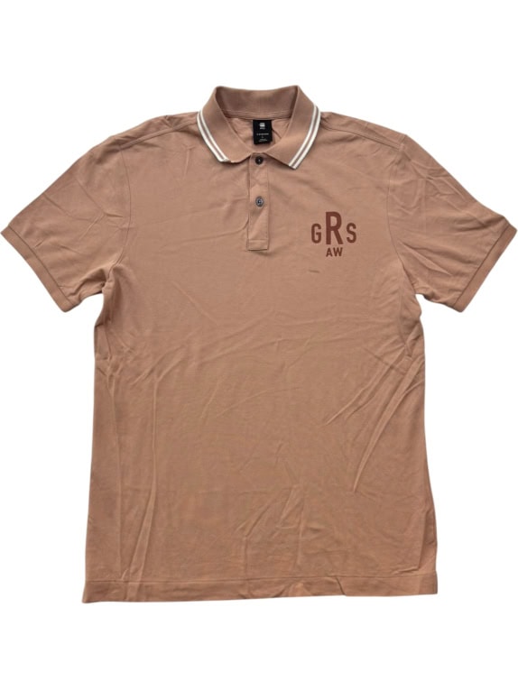 G STAR RAW POLO MINIMAL BEIGE UOMO PRE OWNED L