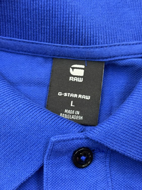 G STAR RAW POLO MINIMAL BLUE MEN PRE OWNED L