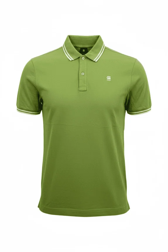 G-Star RAW Polo Μπλούζα Casual Logo Κεντημένο Πράσινη Ανδρική M