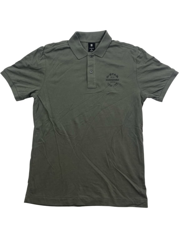 G-Star RAW Polo Μπλούζα Casual Originals Logo γκρι Ανδρικό M